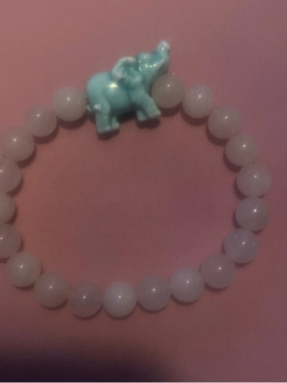 Blue Elephant Beaded Stretch Bracelet